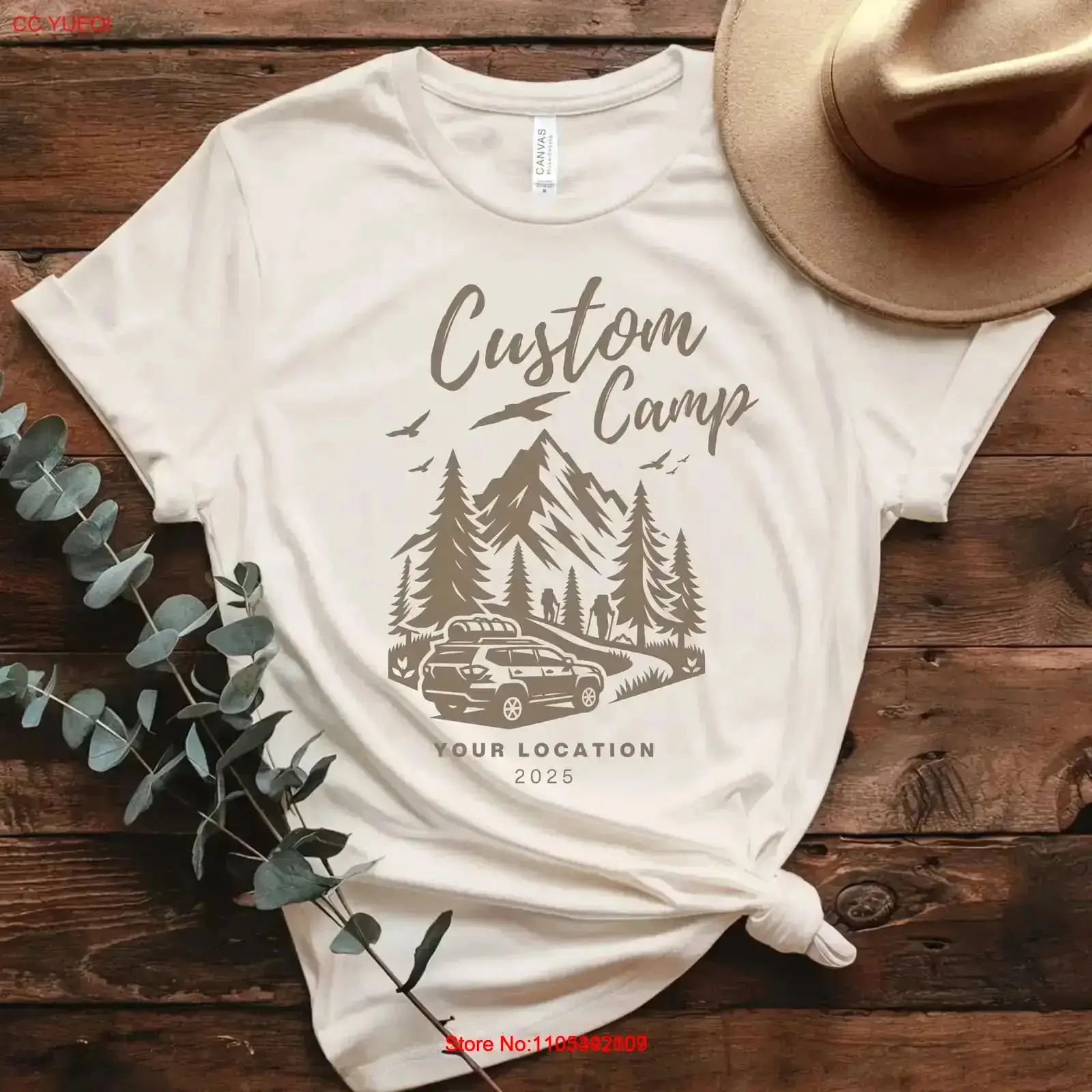 Outdoor Adventure Vacations For Families - Custom Camp T Shirt with Location